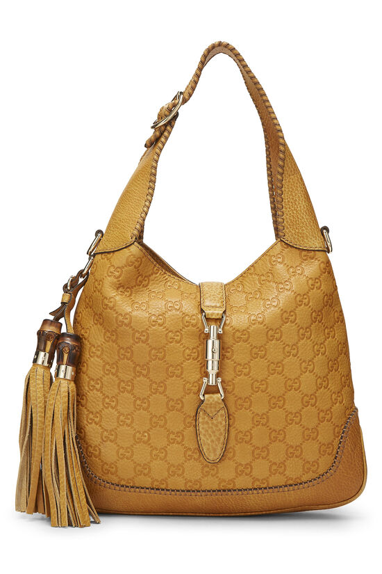 Yellow Guccissima Tassel Jackie Hobo, , large image number 0