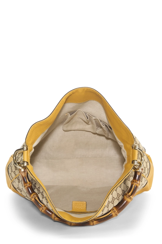 Yellow Original GG Canvas Diana Bamboo Hobo Large, , large image number 5