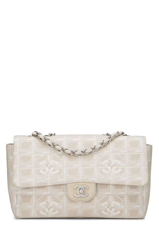 CHANEL, Bags, Chanel Medium Enchained Gold Logo Beige Calfskin Leather  Chain Flap Bag