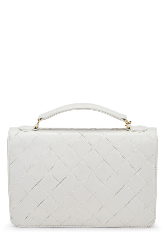 White Quilted Lambskin Turnlock Briefcase Small, , large image number 5