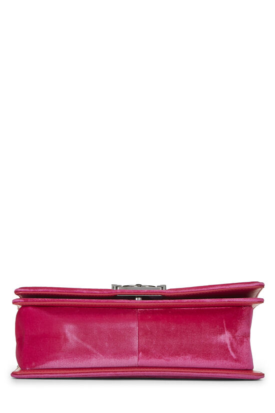Pink Quilted Velvet Boy Bag Medium, , large image number 5