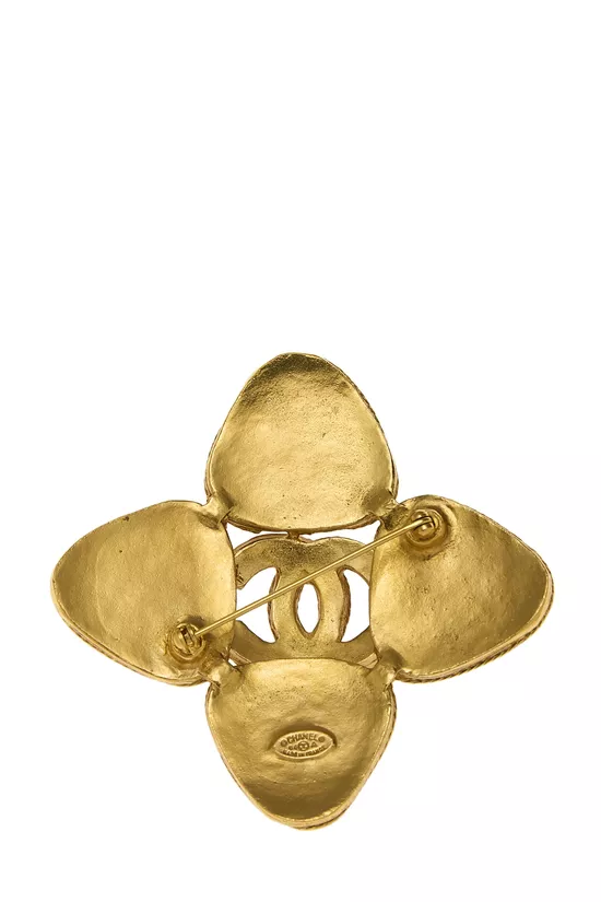 Gold Filigree & Multicolored Gripoix Medallion Pin, , large image number 1