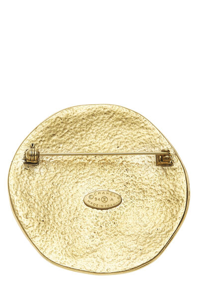 Gold 'CC' Sun Pin Large, , large