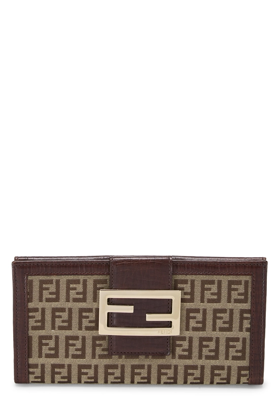 Brown Zucchino Canvas Long Wallet, , large image number 0
