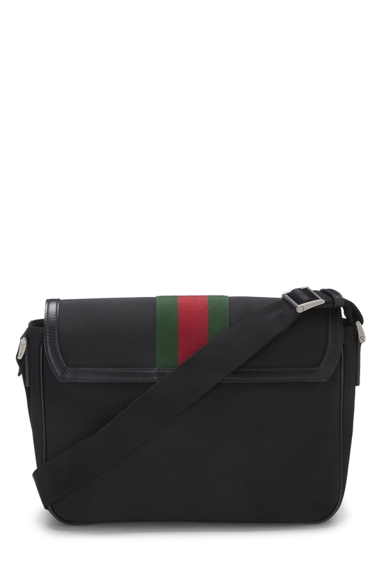 Black Techno Canvas Web Flap Messenger Large, , large image number 3