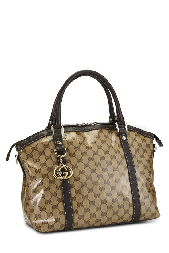 Brown GG Crystal Canvas Dome Handbag Large, , large image number 1