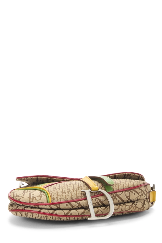 Multicolor Trotter Canvas Rasta Saddle Bag, , large image number 4