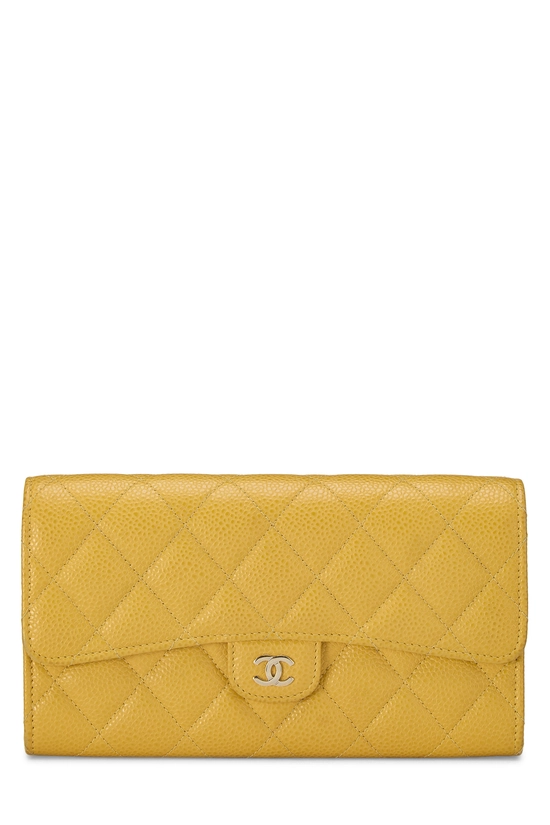 Yellow Caviar Classic Long Flap Wallet, , large image number 0