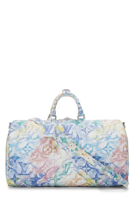 Multicolor Monogram Pastel Crayon Keepall Bandouliere 50, , large image number 1