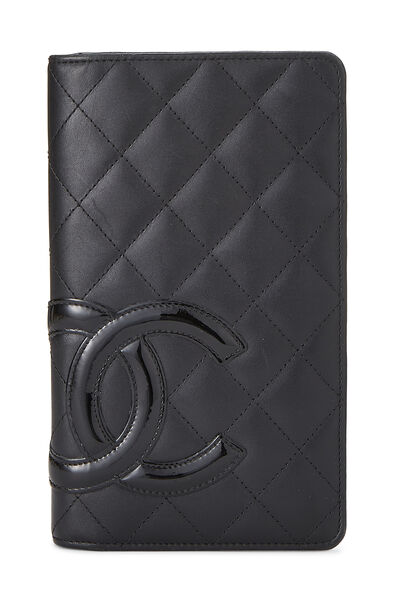 Black Quilted Calfskin Cambon Wallet