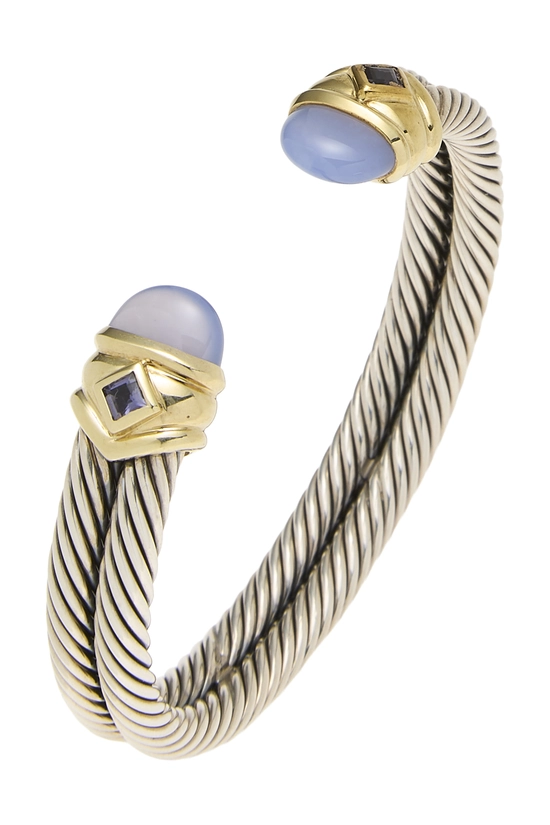 Silver Renaissance Double Cable Cuff Bracelet, , large image number 0