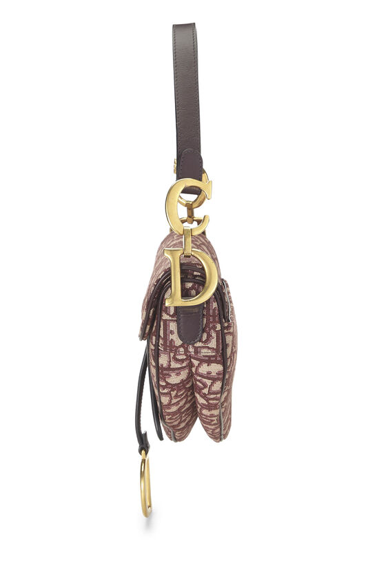 Burgundy Oblique Jacquard Canvas Saddle Bag NM, , large image number 2