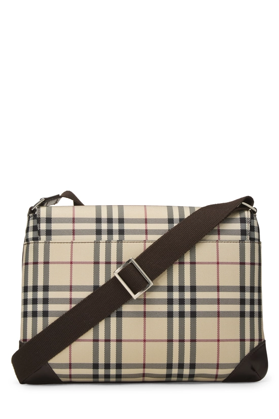 Brown House Check Nylon Flap Messenger Small, , large image number 3