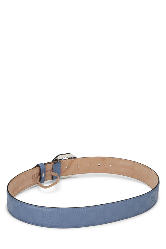 Blue Guccissima Leather Interlocking Belt, , large image number 1
