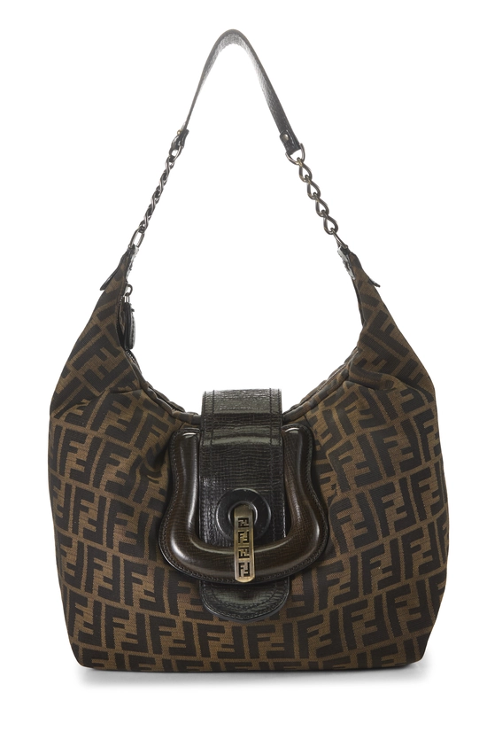 Brown Zucca Canvas Borsa Hobo Bag, , large image number 0