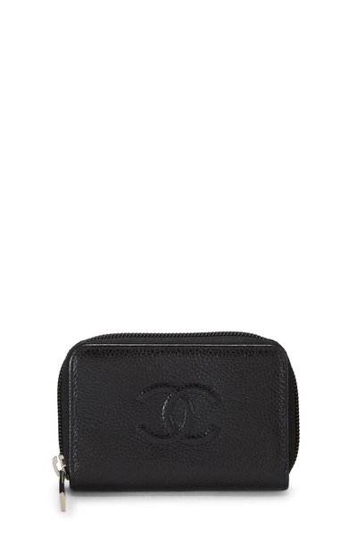 Black Caviar 'CC' Zip Around Coin Purse