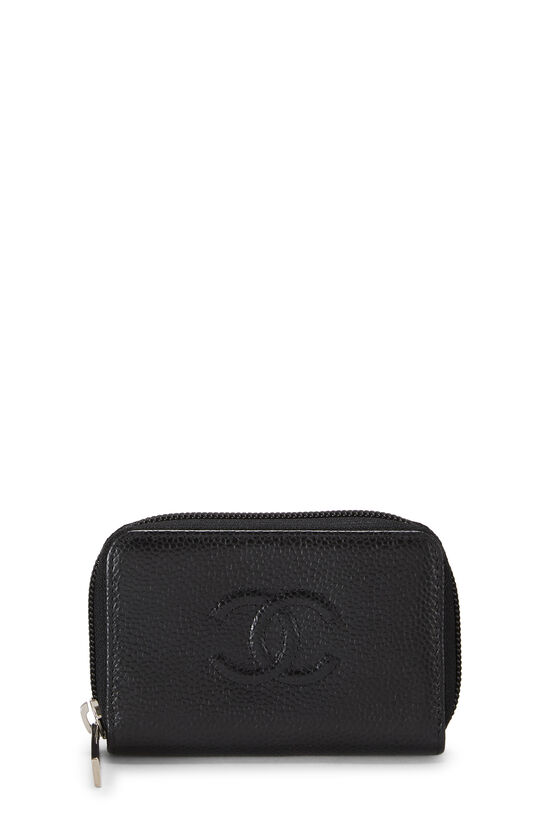 Black Caviar 'CC' Zip Around Coin Purse, , large image number 0