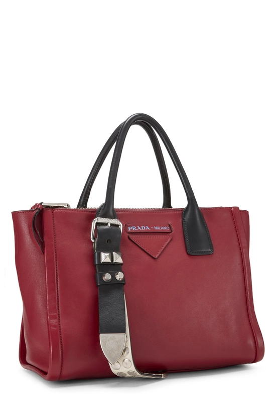 Red Calfskin Belted Concept Double Zip Tote, , large image number 1