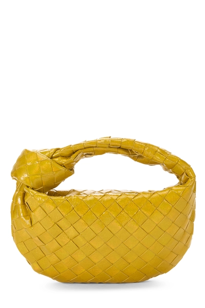 Yellow Patent Leather Intrecciato Jodie Mini