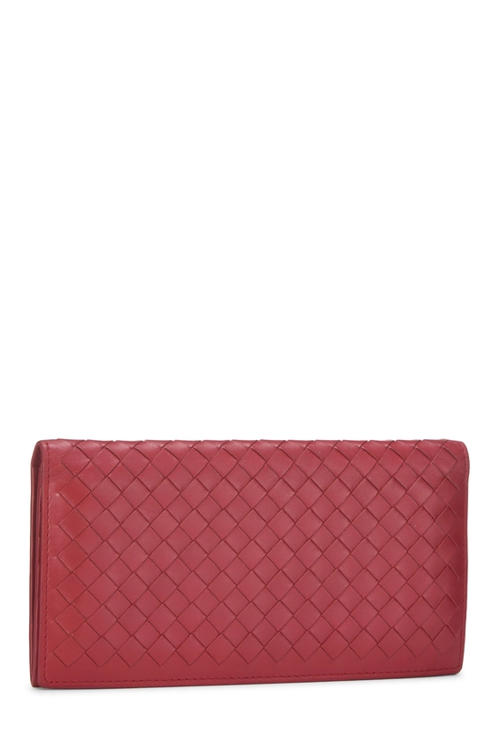 Red Intrecciato Long Wallet, , large image number 1