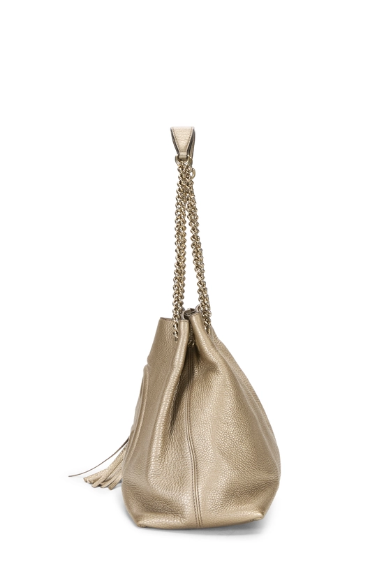 Gold Metallic Leather Soho Chain Tote, , large image number 2