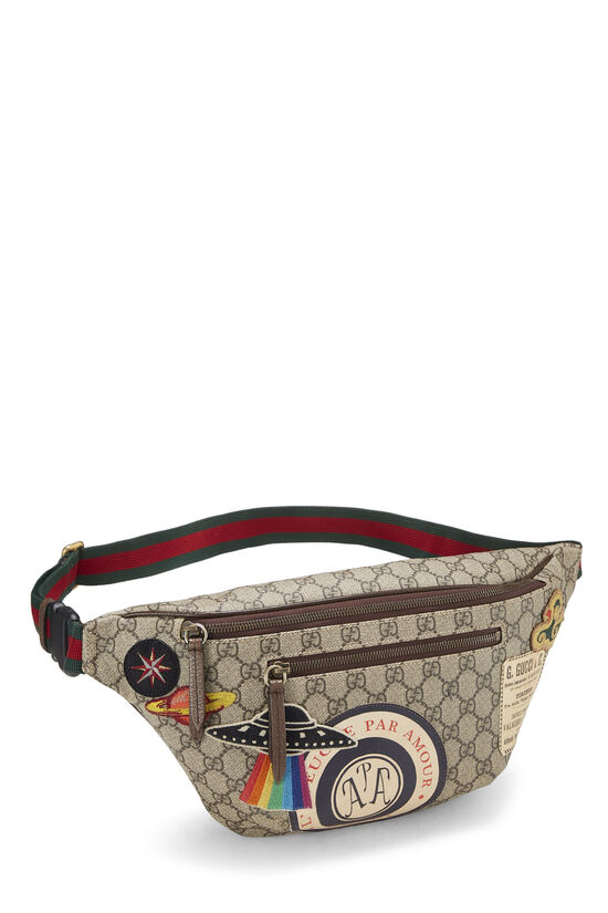 Gucci Night Courrier Waist Bag GG Coated Canvas with Applique at