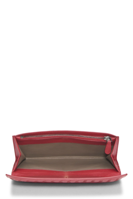 Red Intrecciato Long Wallet, , large image number 3