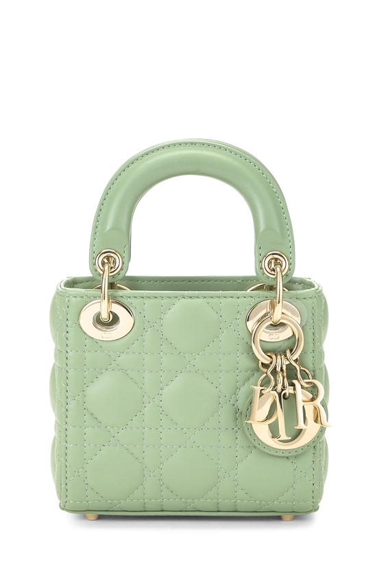 Green Lambskin Lady Dior Micro, , large image number 0