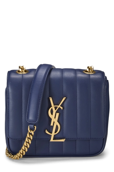 Navy Quilted Lambskin Vicky Crossbody Small