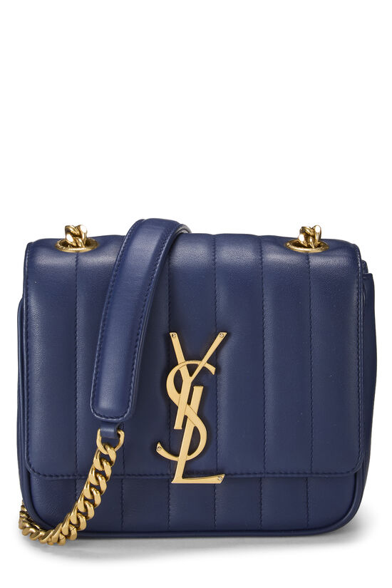 Navy Quilted Lambskin Vicky Crossbody Small, , large image number 0