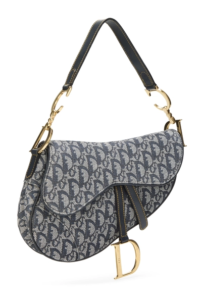 Navy Trotter Canvas Saddle Bag, , large