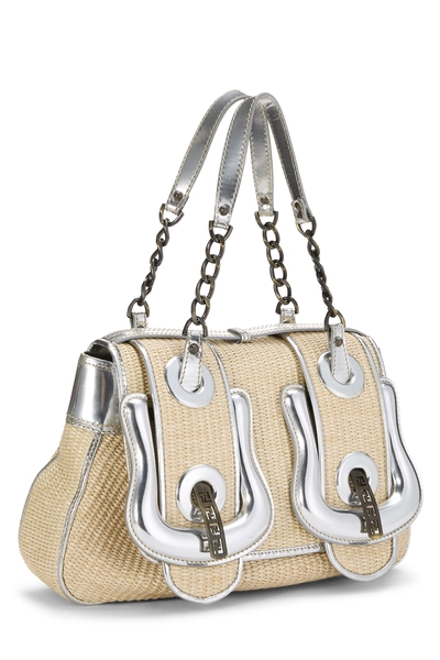 Silver Raffia B.Bag, , large