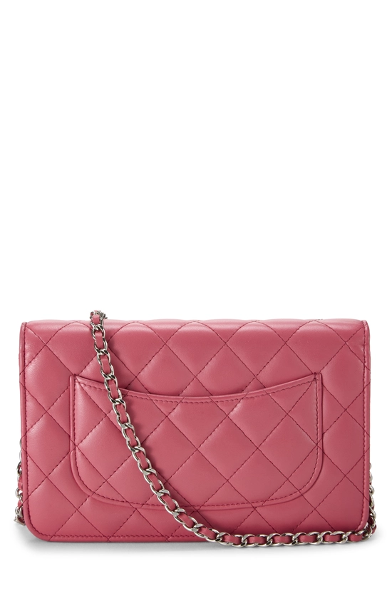 Pink Lambskin Classic Quilted Wallet on Chain (WOC), , large image number 3