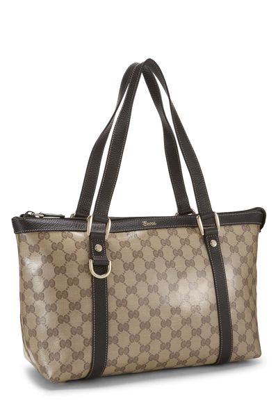 Original GG Crystal Canvas D-Ring Abbey Zip Tote Large, , large