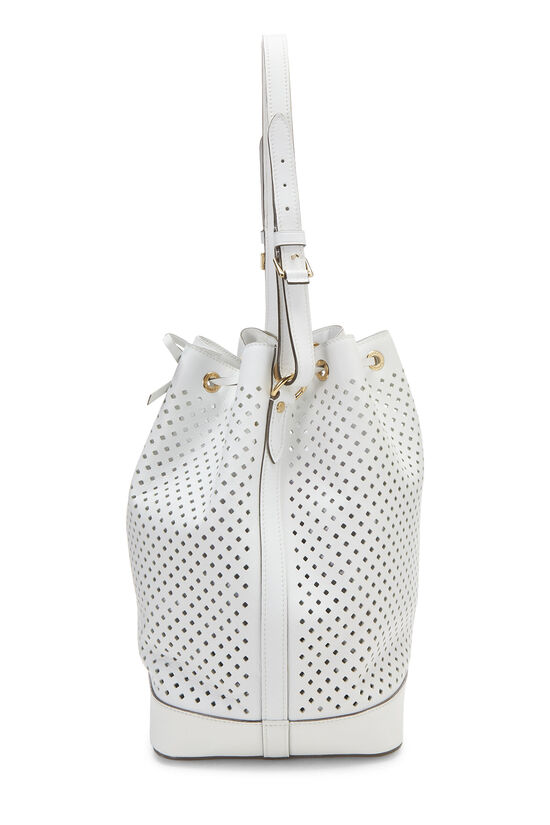 White Perforated Leather Noé, , large image number 2
