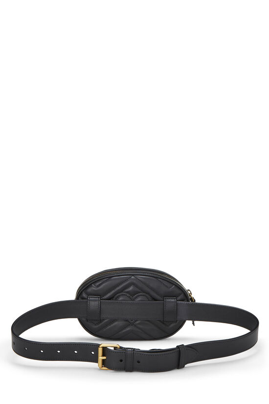 Gucci Black Animal Studded Leather GG Marmont Belt Bag QFAJWO1LK9019