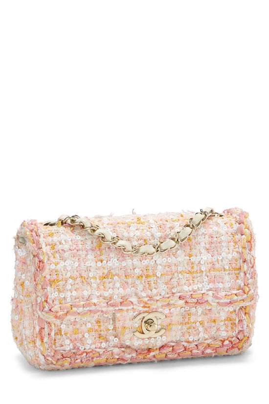 pink chanel bag tweed