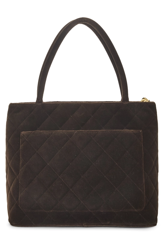 Brown Quilted Velvet Medallion Tote, , large image number 3