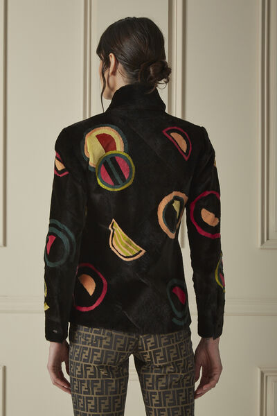 Multicolor Fur Jacket, , large