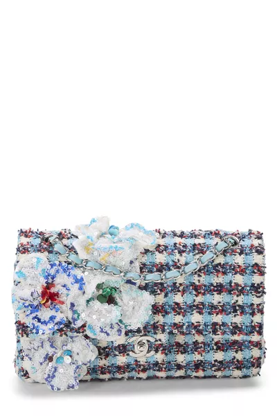 Multicolor Tweed Floral Double Flap Medium
