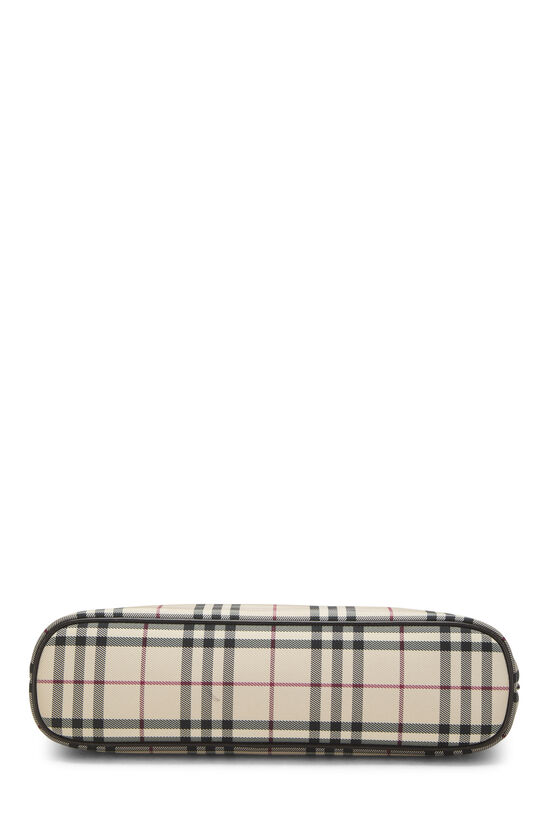 Brown Nylon House Check Handbag Medium, , large image number 4