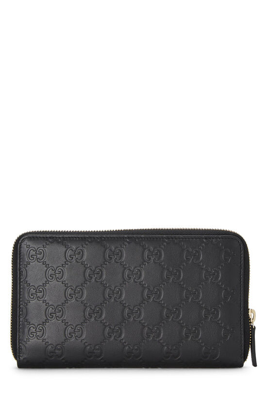 Black Guccissima Zip Around Wallet, , large image number 0