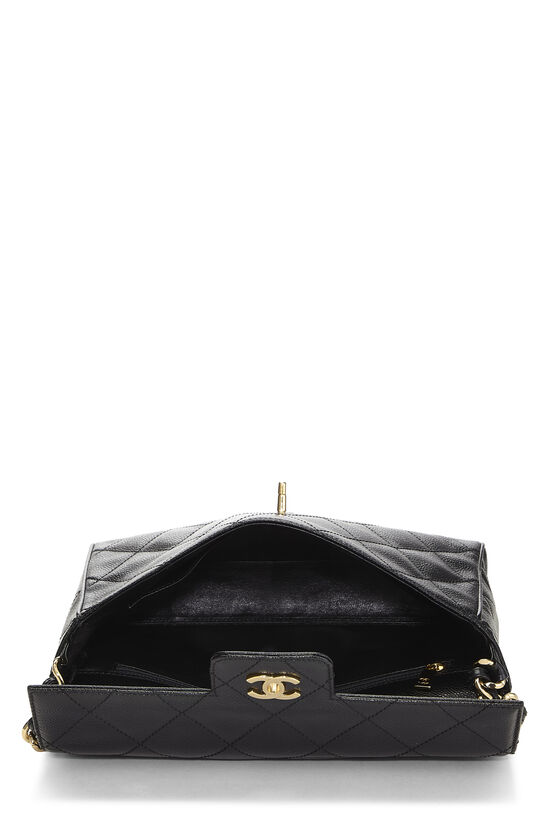 Black Quilted Caviar Shoulder Bag, , large image number 5