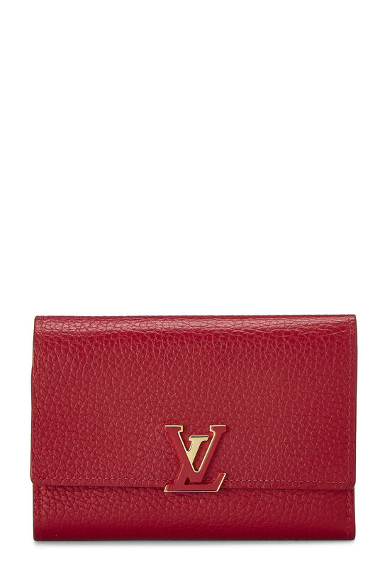 Louis Vuitton Red Leather Capucines Wallet - What Goes Around Comes Around