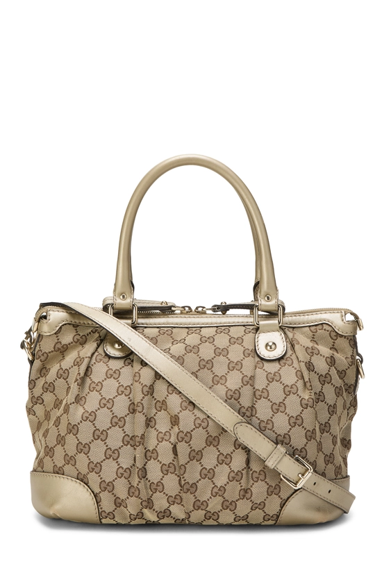 Gold GG Canvas Sukey Zip Handbag, , large image number 3