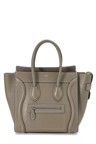 Grey Drummed Calfskin Luggage Micro