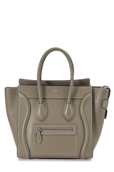 Grey Drummed Calfskin Luggage Micro