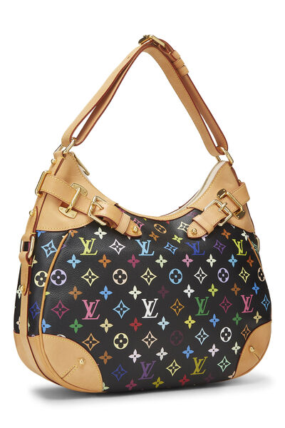 Takashi Murakami x Louis Vuitton Black Monogram Multicolore Greta Hobo, , large