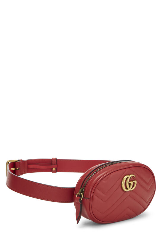 Red Chevron Leather GG Marmont Belt Bag, , large image number 1
