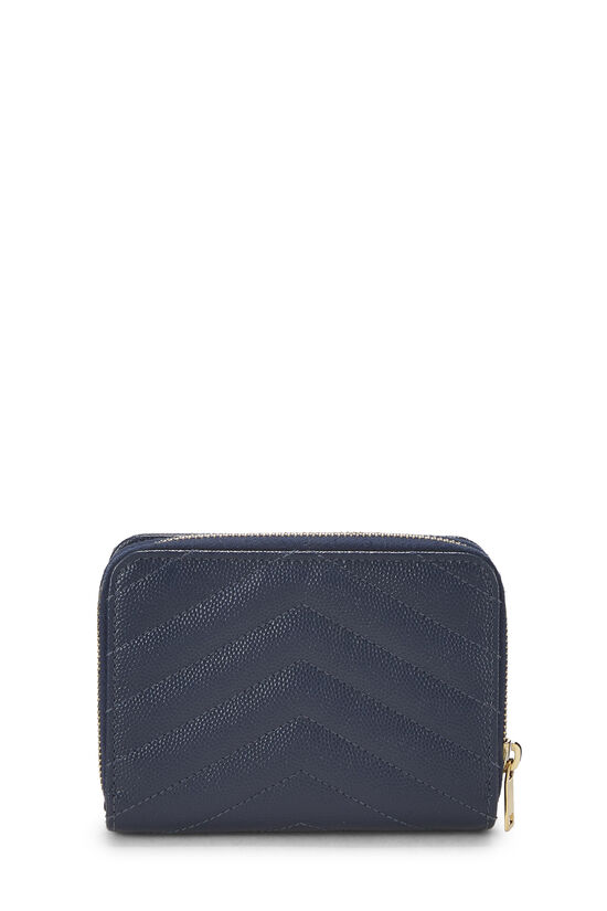Navy Grained Compact Zip Wallet, , large image number 2